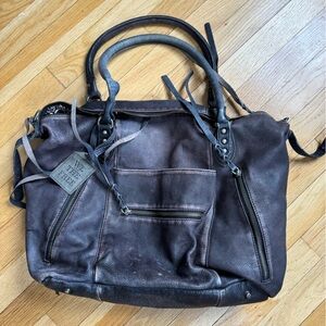 Free People Gray Leather Emerson Tote